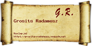 Grosits Radamesz névjegykártya